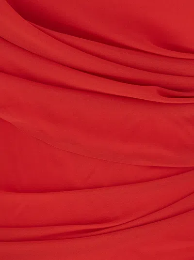 Jacquemus 'la Robe Castagna' Red Dress With Ruched Detail And Rear Cut-out In Red