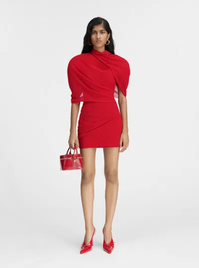 Jacquemus 'la Robe Castagna' Red Dress With Ruched Detail And Rear Cut-out In Red