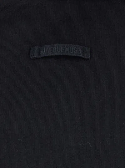 Jacquemus Le Grosgrain Logo Cotton Fleece Crop Hoodie