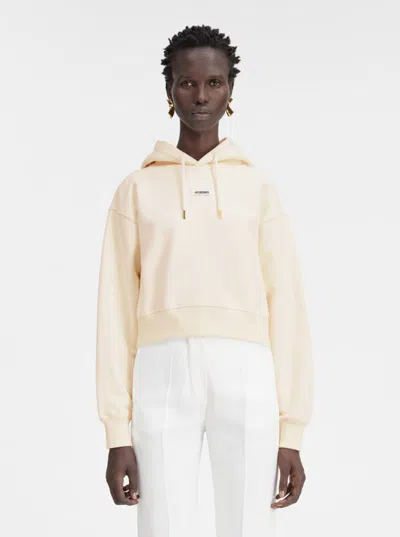 Jacquemus Cotton Hoodie With Drawstring Hood And Ribbed Details