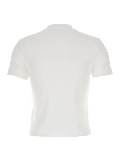 Jacquemus Le T-shirt Gros Grain White Crewneck T-shirt With Logo Patch On The Front In Cotton Stretch Woman In White