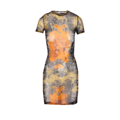 Jean Paul Gaultier Women Medaillon Print Mesh Short Dress
