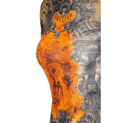 Jean Paul Gaultier Women Medaillon Print Mesh Short Dress