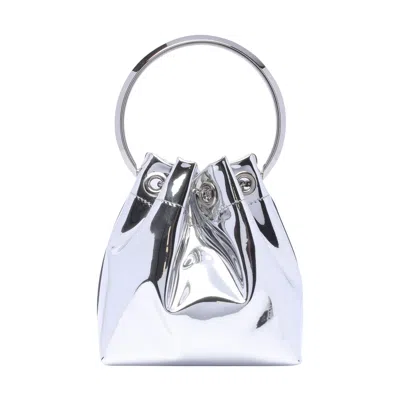 Jimmy Choo Structured Metallic Bucket Bag With Circular Handles