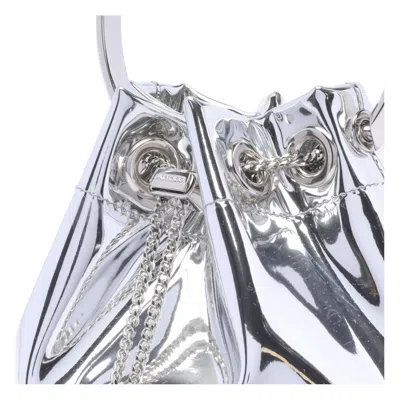 Jimmy Choo Structured Metallic Bucket Bag With Circular Handles