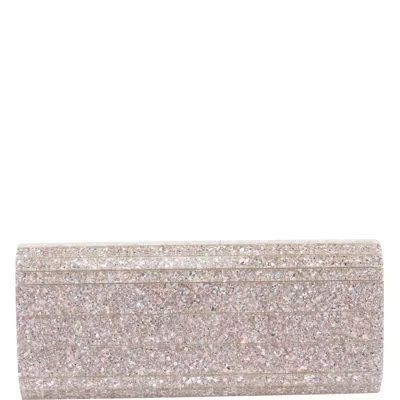 Jimmy Choo Glitter Rectangular Shoulder Bag With Removable Chain In Purple