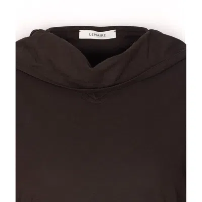 Lemaire Long Sleeved Top With Scarf Detail In Black
