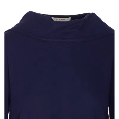 Lemaire Long-sleeve Top With Scarf Detail In Blue