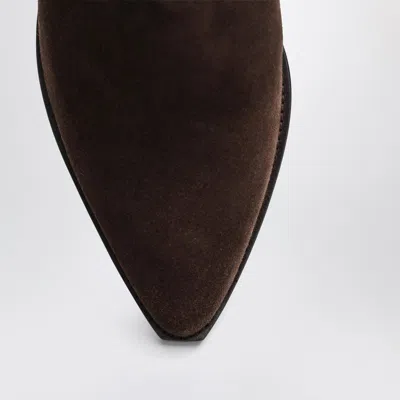 Isabel Marant Duerto Chocolate Cowboy Boots In Suede