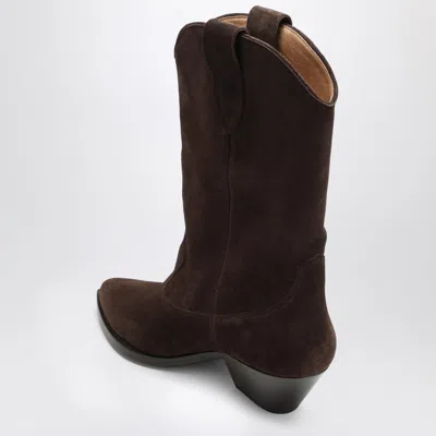 Isabel Marant Duerto Chocolate Cowboy Boots In Suede