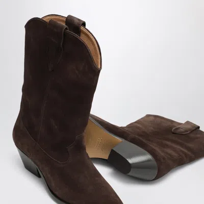Isabel Marant Duerto Chocolate Cowboy Boots In Suede