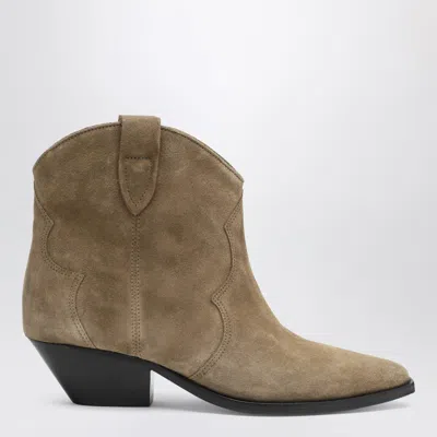 Isabel Marant Beige Suede Cowboy Ankle Boots Dewina