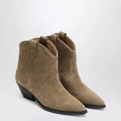 Isabel Marant Beige Suede Cowboy Ankle Boots Dewina