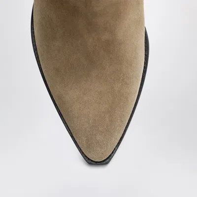 Isabel Marant Beige Suede Cowboy Ankle Boots Dewina
