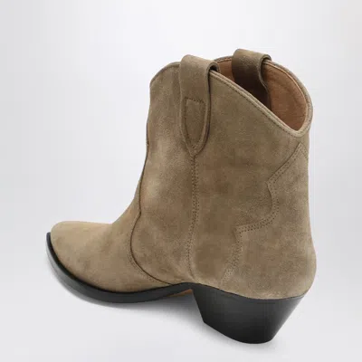 Isabel Marant Beige Suede Cowboy Ankle Boots Dewina