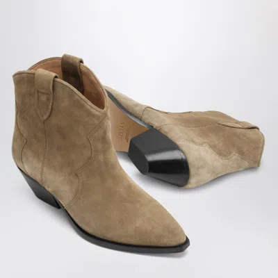Isabel Marant Beige Suede Cowboy Ankle Boots Dewina