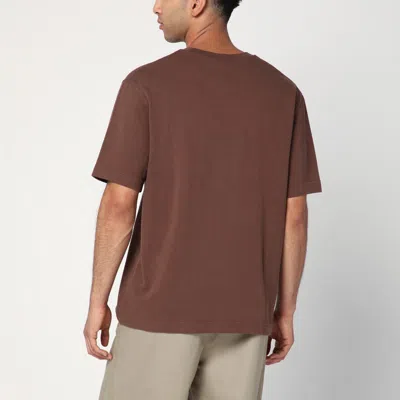 Jacquemus Gros Grain Cotton Crew-neck T-shirt In Brown