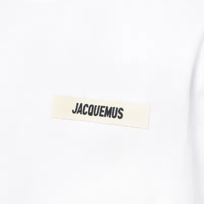 Jacquemus 'le T-shirt Gros Grain' White T-shirt With Logo Patch On The Front