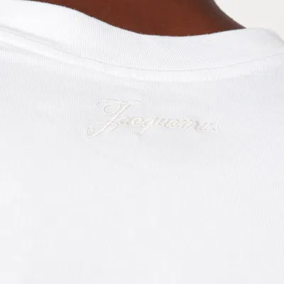 Jacquemus J Embroidered Crew Neck T-shirt In White