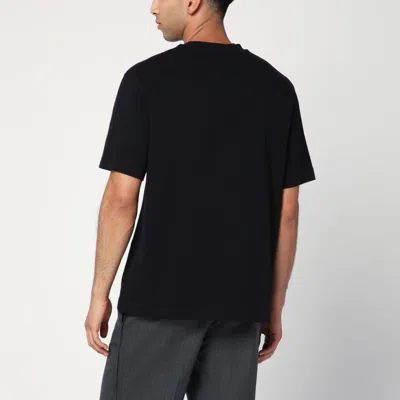 Jacquemus Black Crewneck T-shirt With Logo Detail In Black