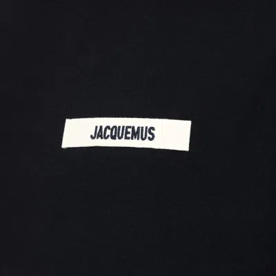Jacquemus Black Crewneck T-shirt With Logo Detail In Black