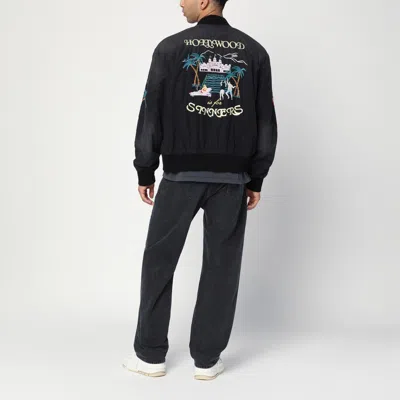 Amiri Bomber Jacket With Embroidered Design And Graphic Print In Black
