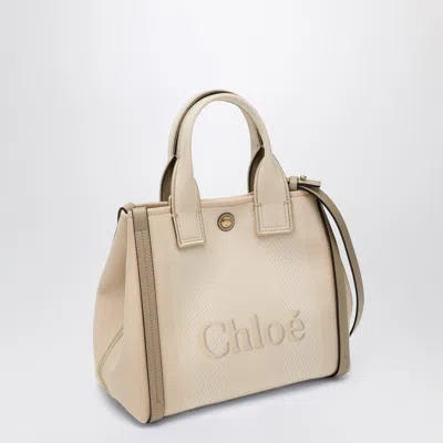 Chloé Carry Small Tote Bag In Blushy Beige Canvas