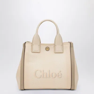 Chloé Carry Small Tote Bag In Blushy Beige Canvas
