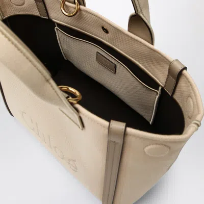Chloé Carry Small Tote Bag In Blushy Beige Canvas