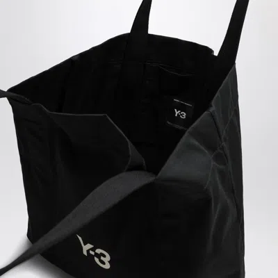 Y-3 Adidas Y 3 Black Cotton Tote Bag With Logo In Black