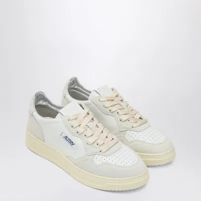 Autry Medalist White Leather And Suede Trainer