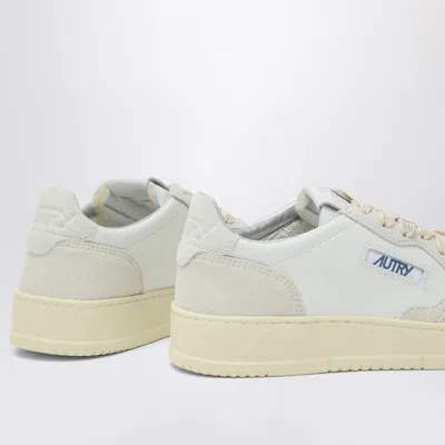 Autry Medalist White Leather And Suede Trainer