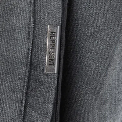 Represent Mens Script Logo Zip-up Cotton Hoody Vintage Grey