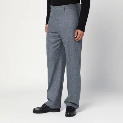 Tagliatore Wool Trousers With Wide Leg And Pockets In Gray