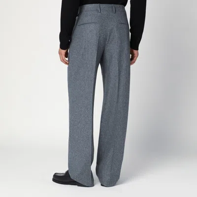 Tagliatore Wool Trousers With Wide Leg And Pockets In Gray