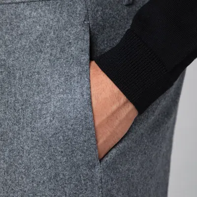Tagliatore Wool Trousers With Wide Leg And Pockets In Gray