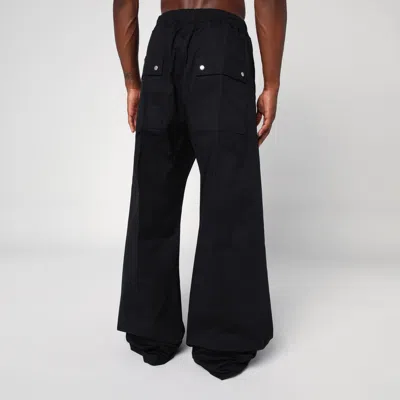 Rick Owens Wide-leg Trousers With High Waist And Utility Pockets In Black
