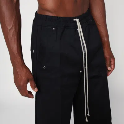 Rick Owens Wide-leg Trousers With High Waist And Utility Pockets In Black