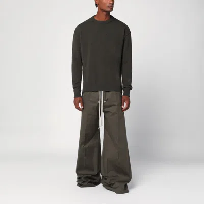 Rick Owens Dark Green Wide Bela Cotton Trousers In Green