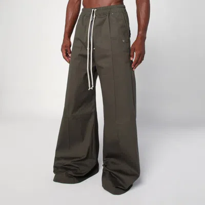 Rick Owens Dark Green Wide Bela Cotton Trousers In Green