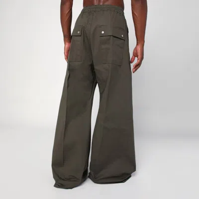 Rick Owens Dark Green Wide Bela Cotton Trousers In Green