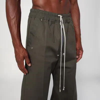 Rick Owens Dark Green Wide Bela Cotton Trousers In Green