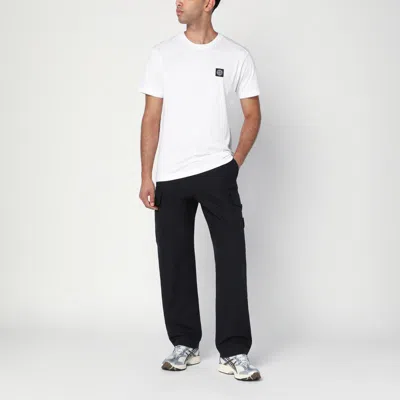 Stone Island Slit Fit Cotton Jersey T-shirt With Patch Logo In White