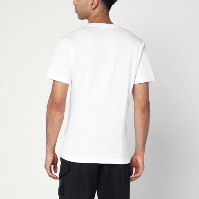 Stone Island Slit Fit Cotton Jersey T-shirt With Patch Logo In White
