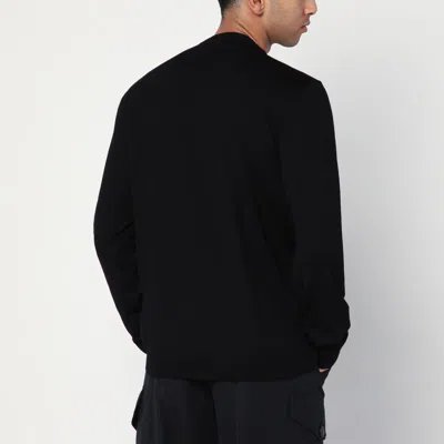 Stone Island Ribbed Detail Crew Neck Sweatshirt With Iconic Badge