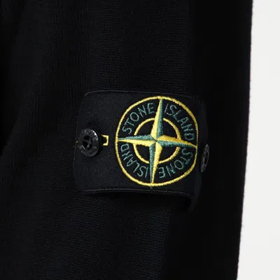 Stone Island Ribbed Detail Crew Neck Sweatshirt With Iconic Badge