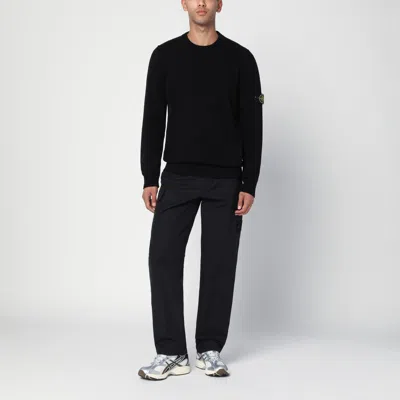 Stone Island Ribbed Detail Crew Neck Sweatshirt With Iconic Badge