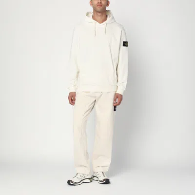 Stone Island Brushed Organic Cotton Fleece Hoodie Clothing In White