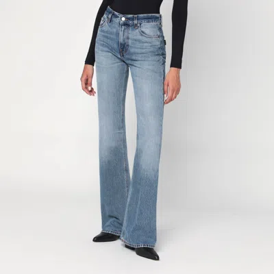 Haikure Flared Flora Jeans In Blue With Washed Effect