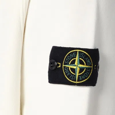 Stone Island Brushed Organic Cotton Fleece Hoodie Clothing In White
